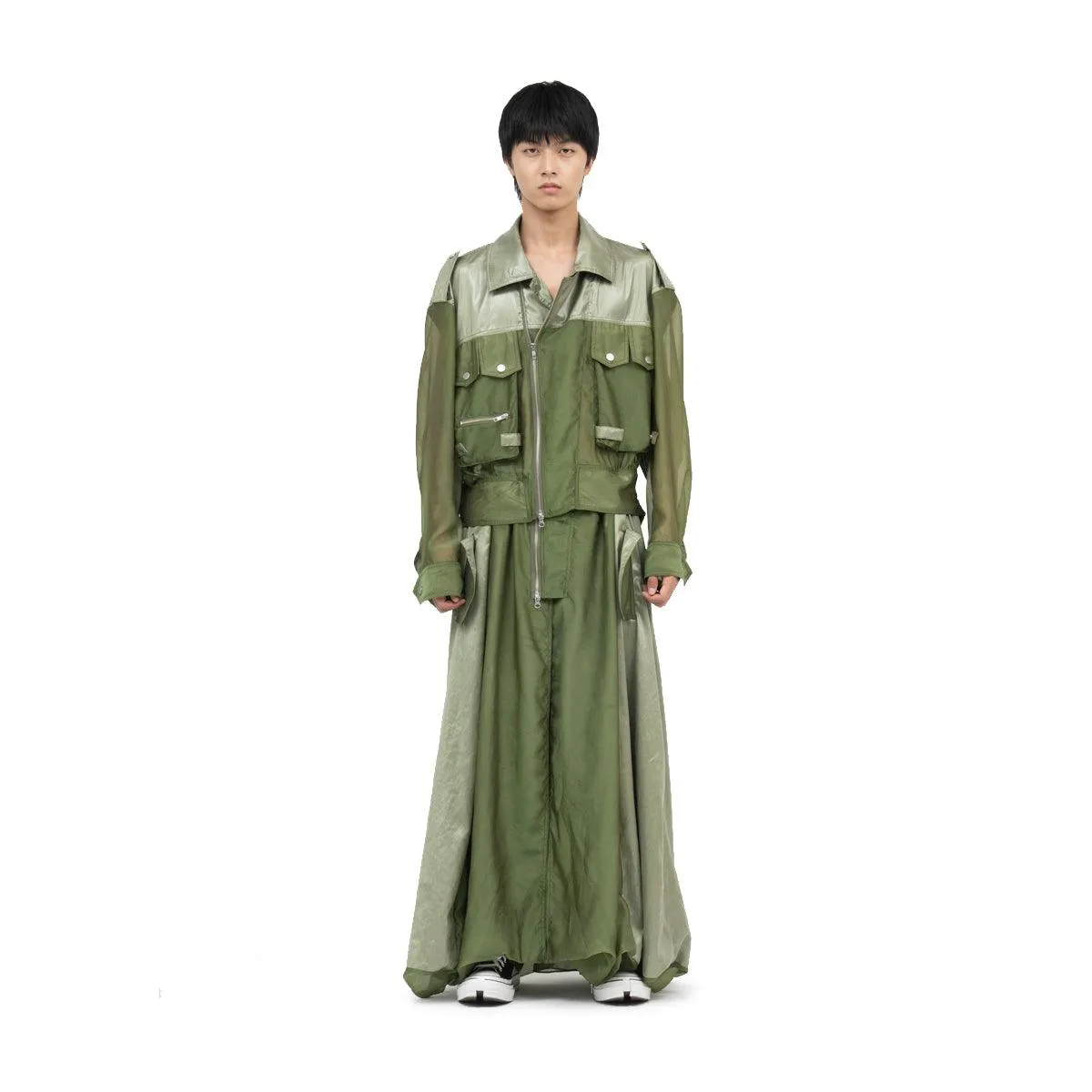 3D Pocket Short Trench Coat 'Green'