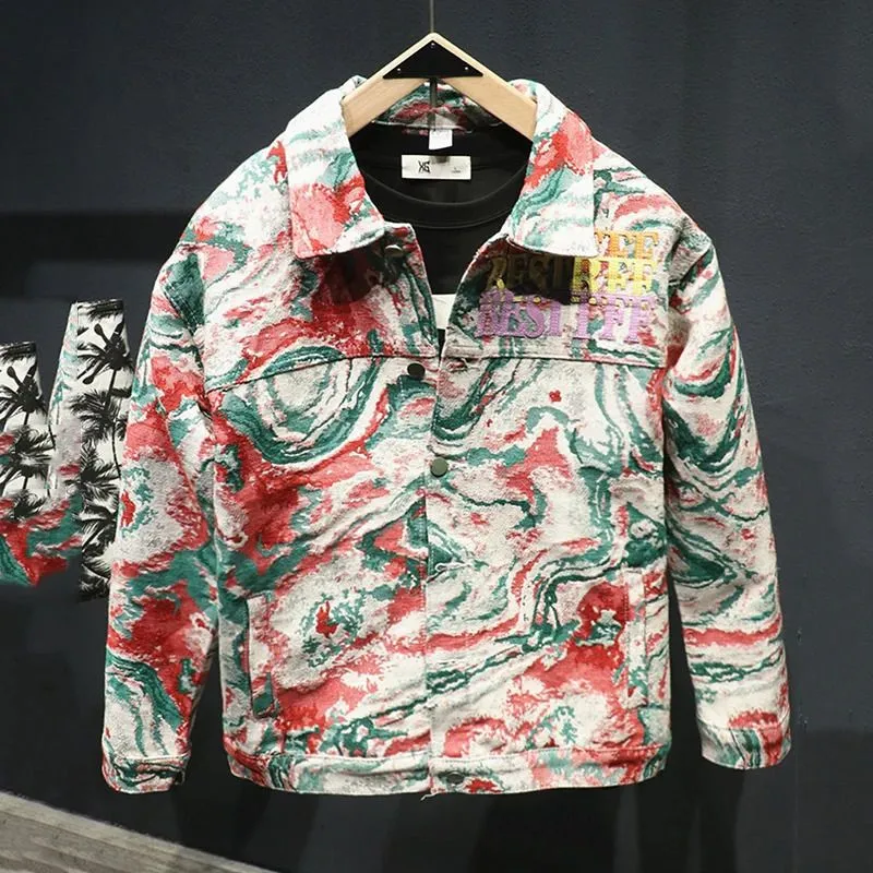 Abstract Tie Dye Embroidery Jacket