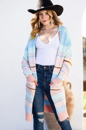 Along for the Ride - Multicolor Striped Cardigan