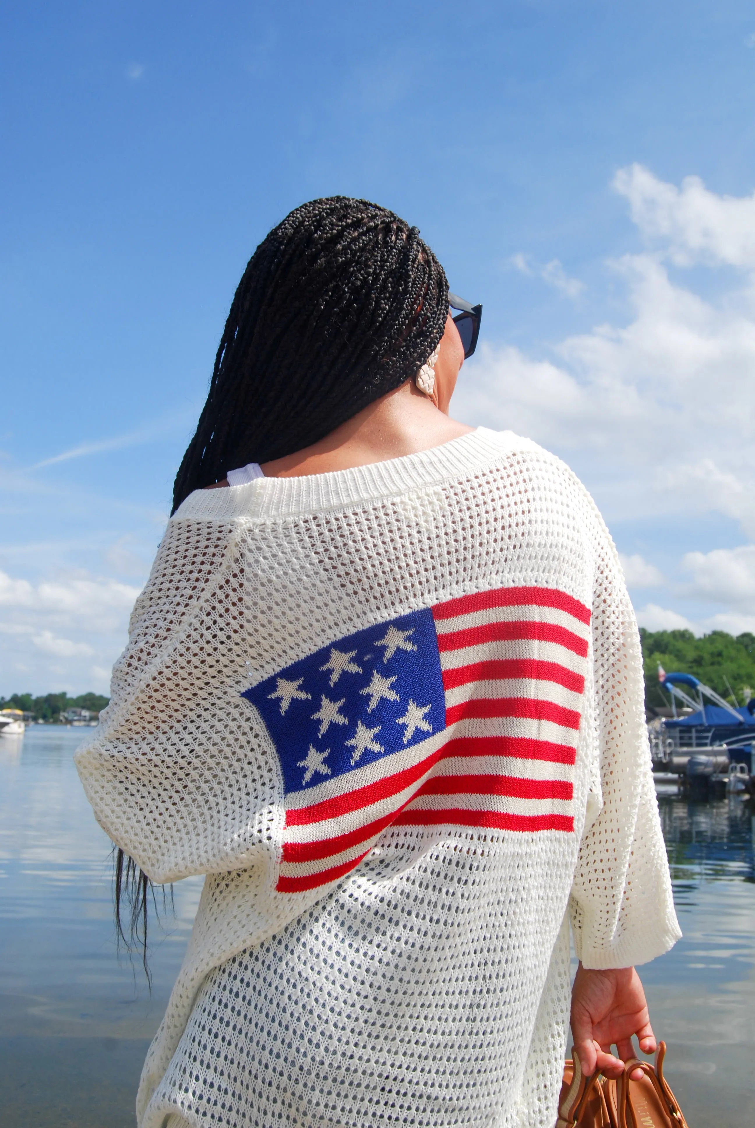 American Flag Crochet Cover Up