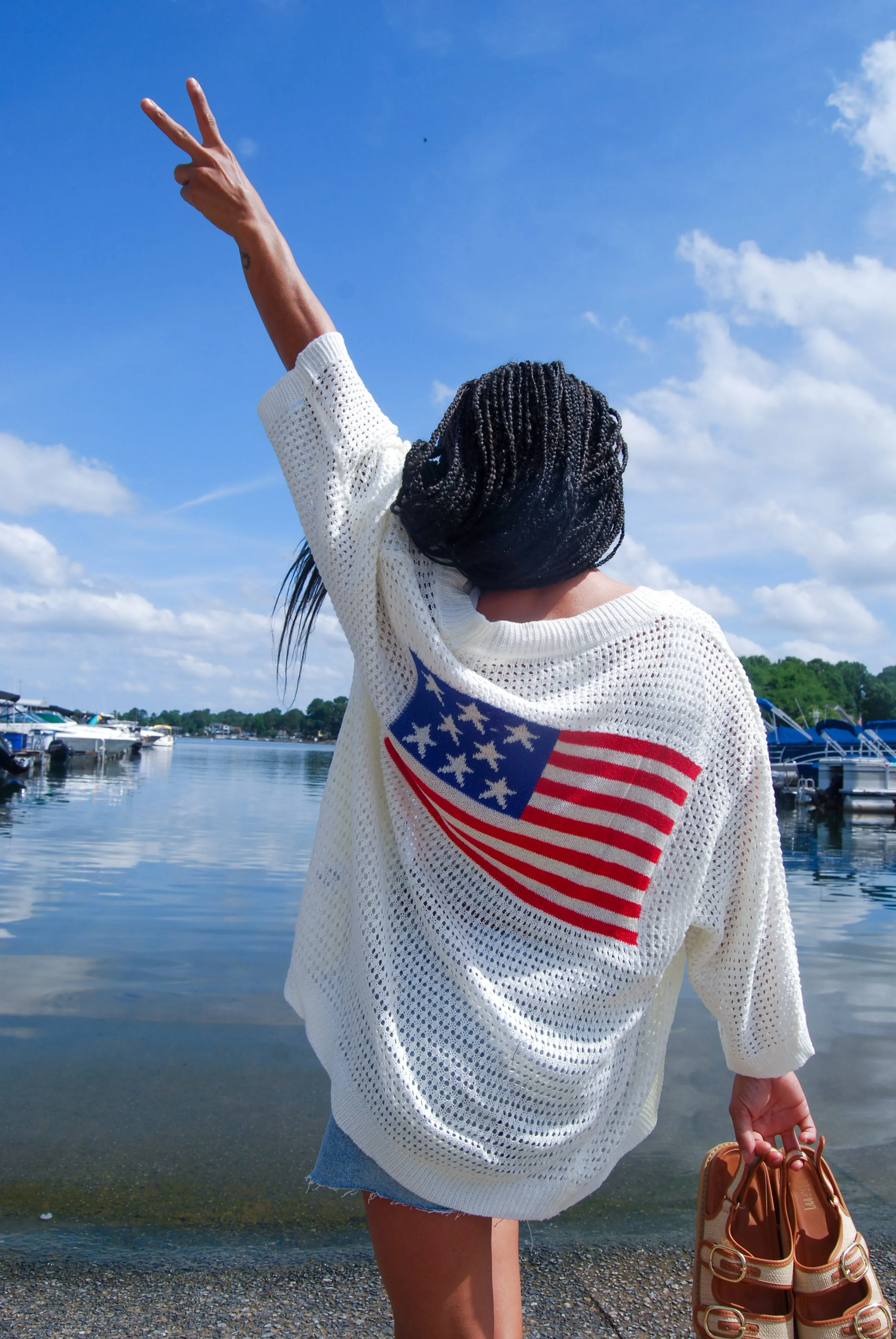 American Flag Crochet Cover Up