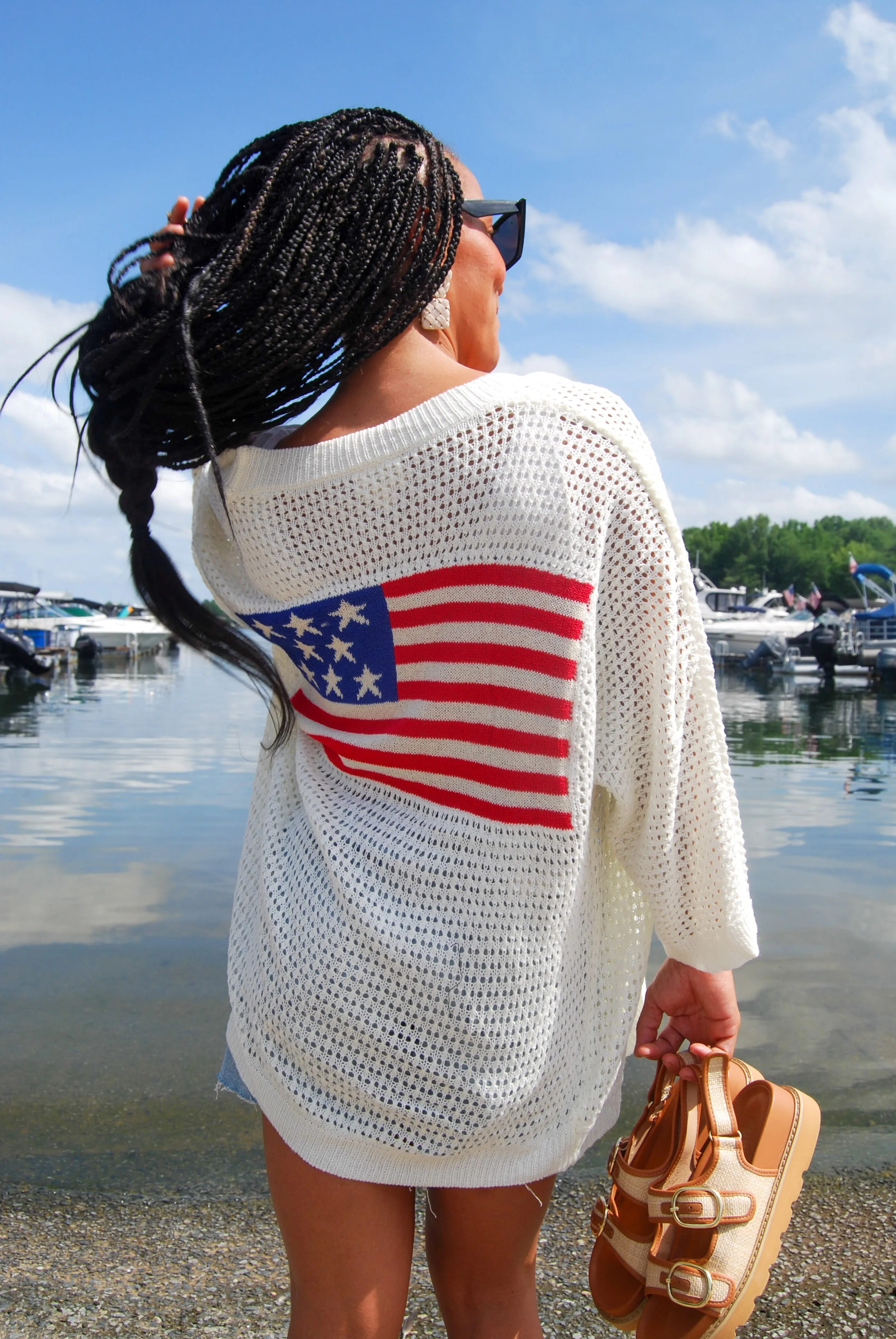 American Flag Crochet Cover Up