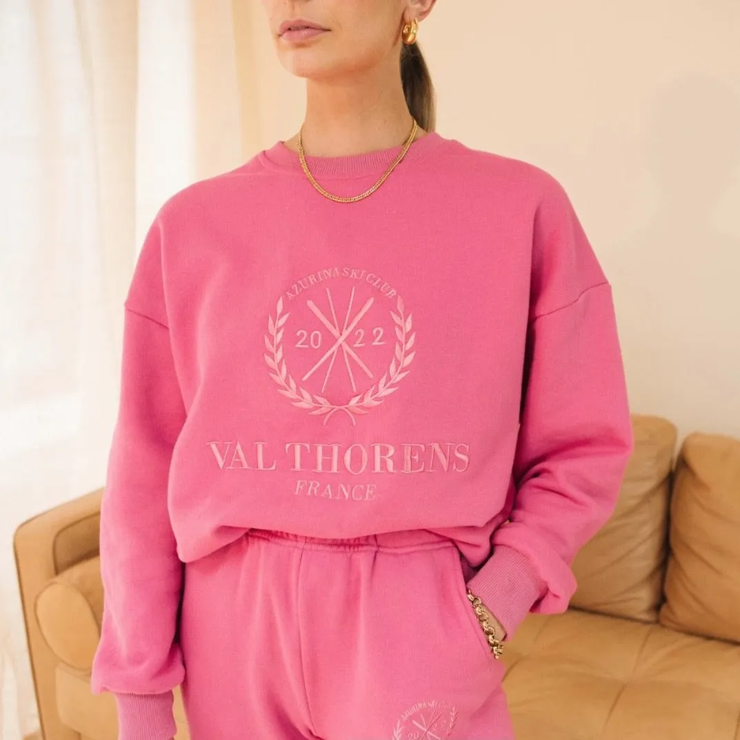 Azurina Ski 'Val Thorens' Sweatshirt in Raspberry