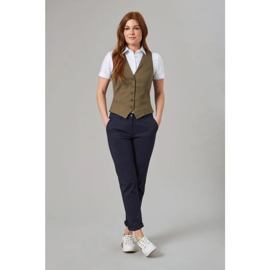 BA082-8 Brook Taverner Womens Houston Slim Leg Chinos Navy Size 8