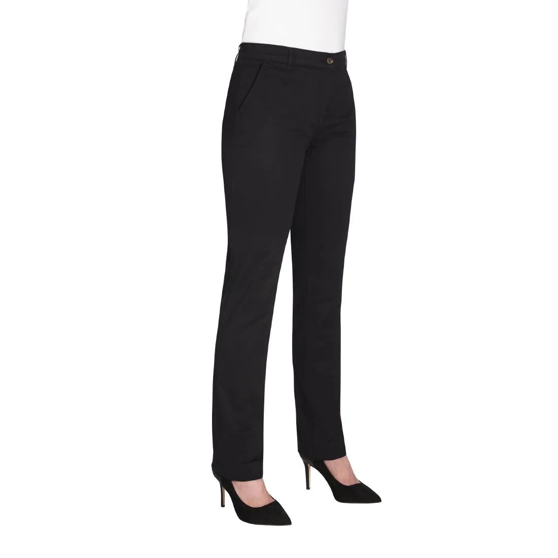 BA083-14 Brook Taverner Womens Houston Slim Leg Chinos Black Size 14