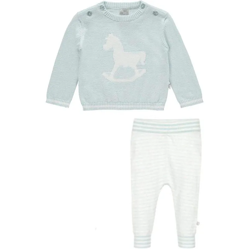 Baby Boys Knitted Pale Blue Jumper and Leggings