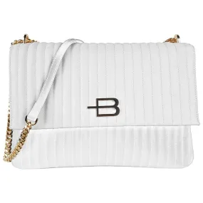 Baldinini Trend Chic Quilted Calfskin Shoulder Bag with Chain Strap