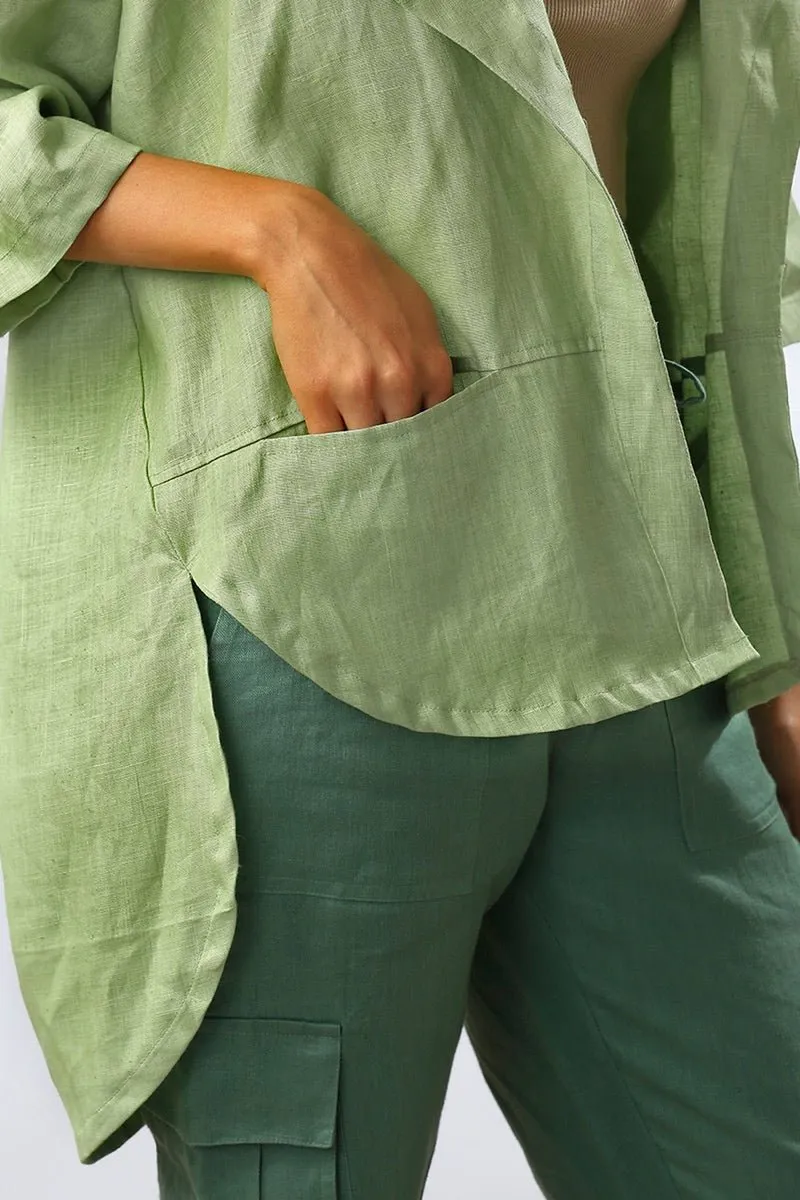 Banyan Gender Fluid Jacket / Overcoat - Sage Green