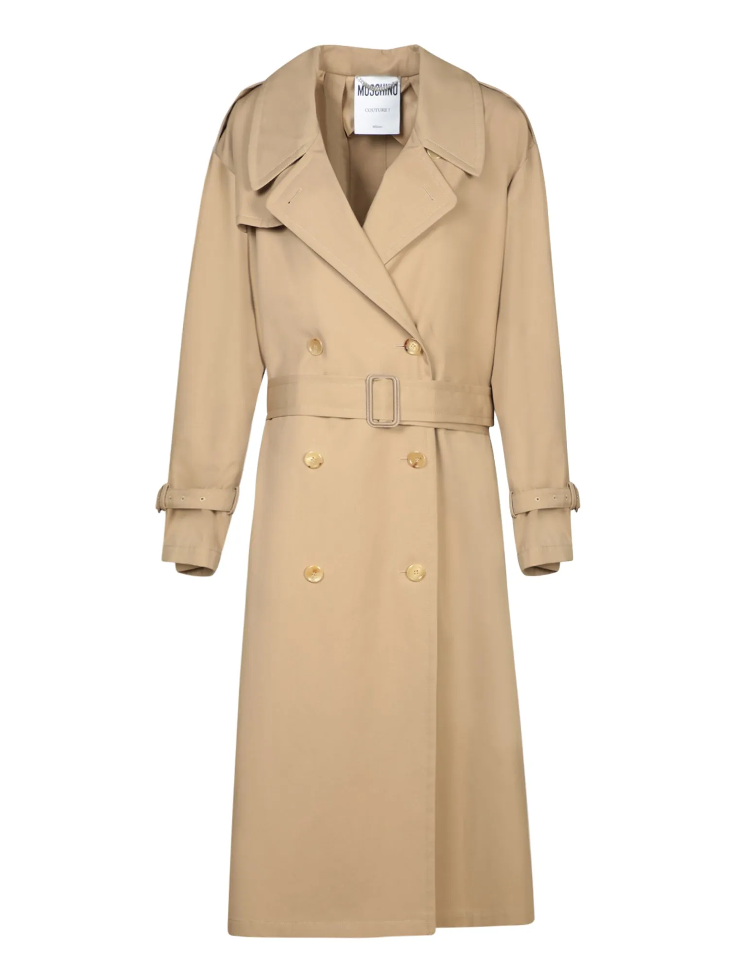 Beige Cotton Gabardine Trench Coat