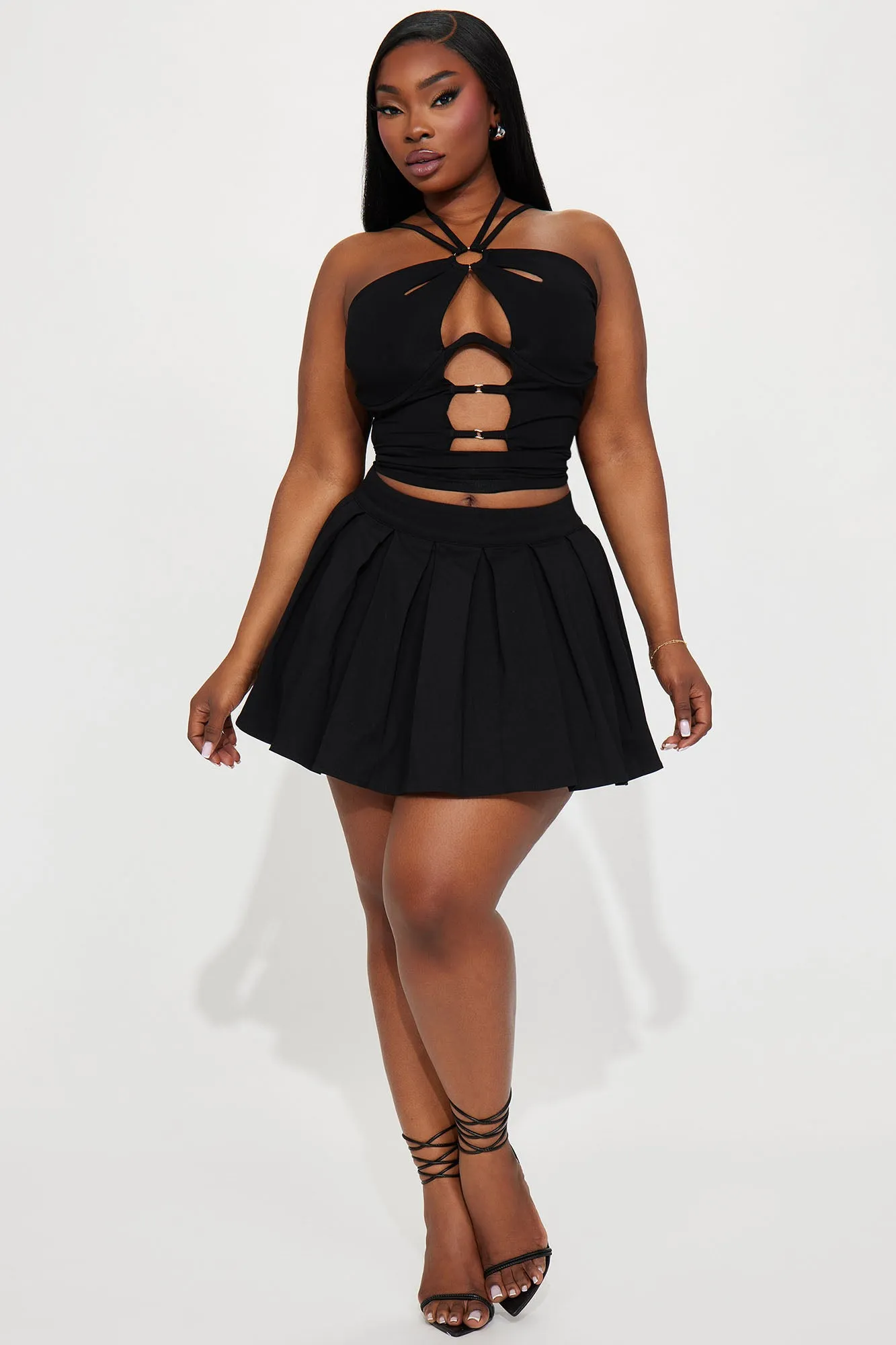 Better Behave Pleated Micro Mini Skirt - Black