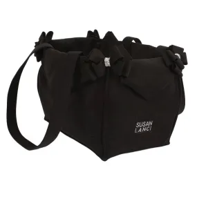 Black Double Nouveau Bow Luxury Dog Carrier