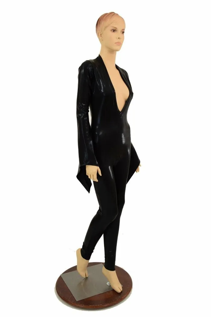 Black Mystique Plunging V Catsuit