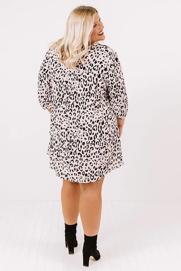 Brilliant Babe Embroidered Leopard Shift Dress Curves