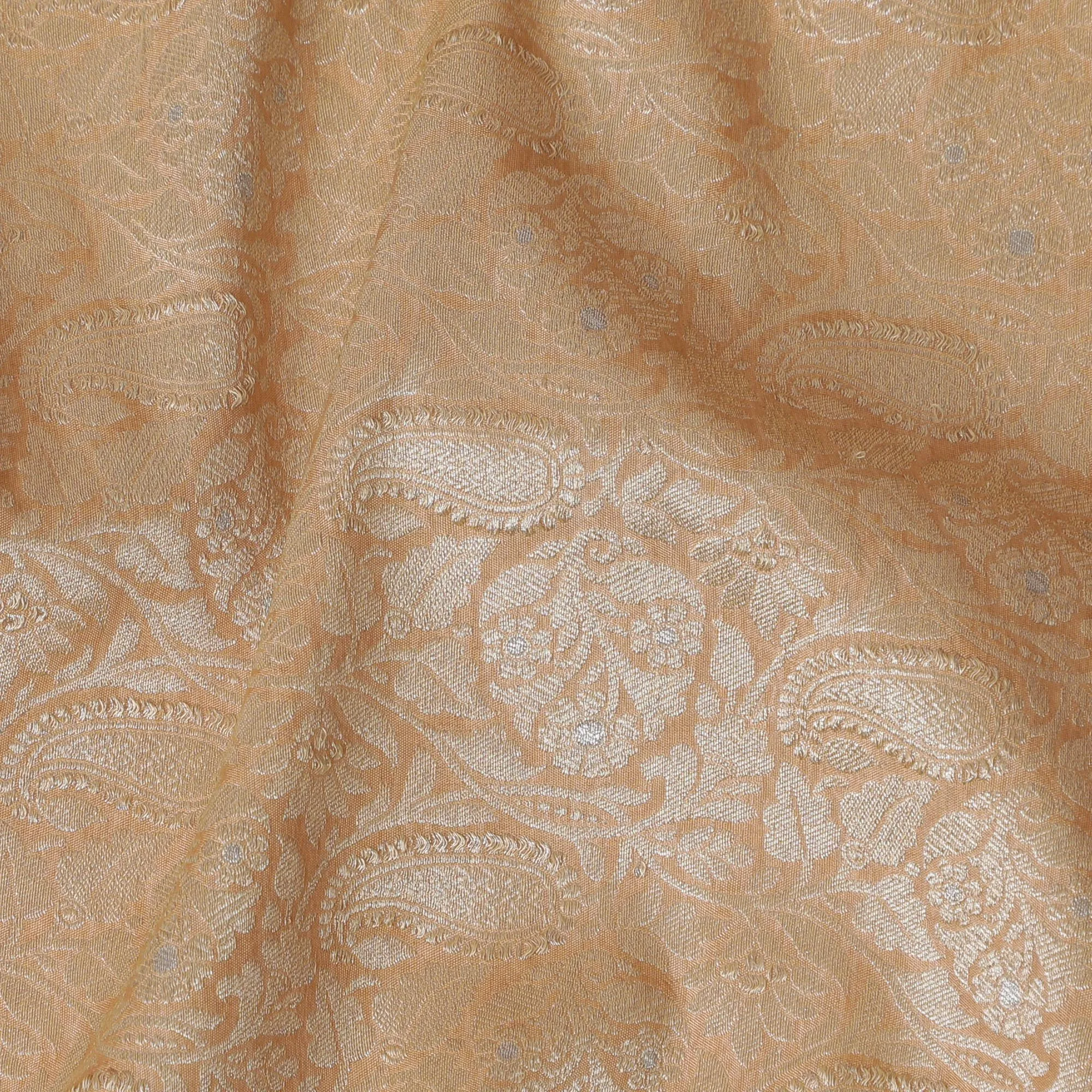 Butterscotch Brilliance Brocade Fabric – Indian Weaving Artistry-D19054