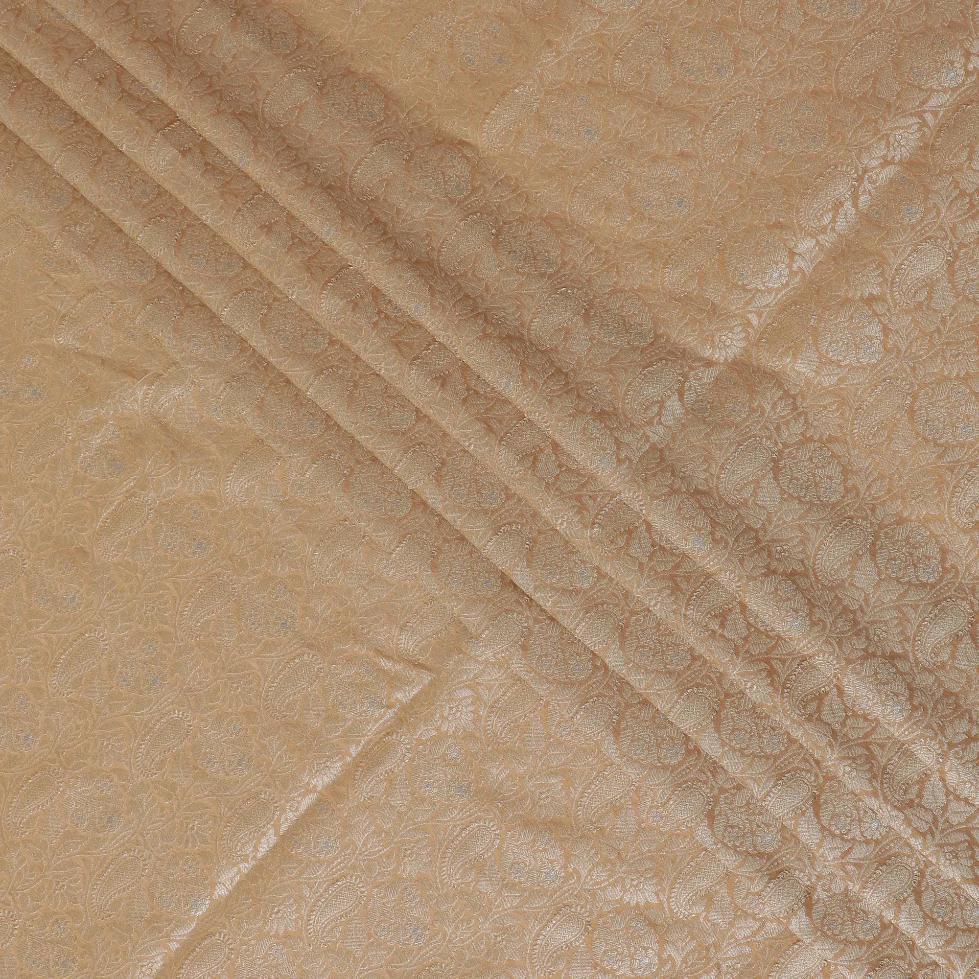 Butterscotch Brilliance Brocade Fabric – Indian Weaving Artistry-D19054