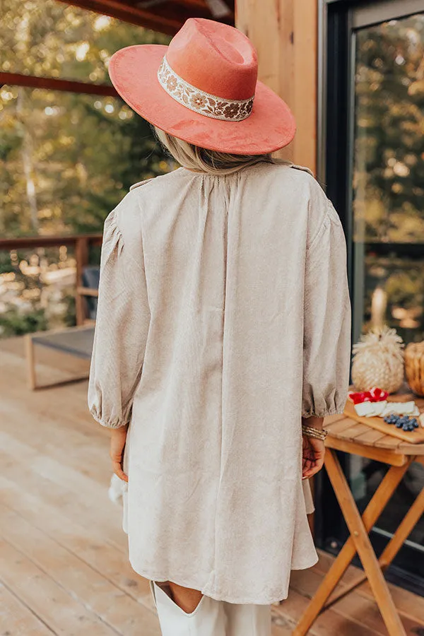 Cappuccino Cutie Corduroy Mini Dress in Oatmeal