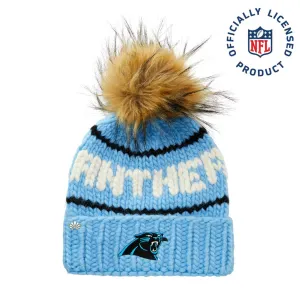 CAROLINA PANTHERS LELE SADOUGHI X NFL SKY BEANIE FAUX FUR POM