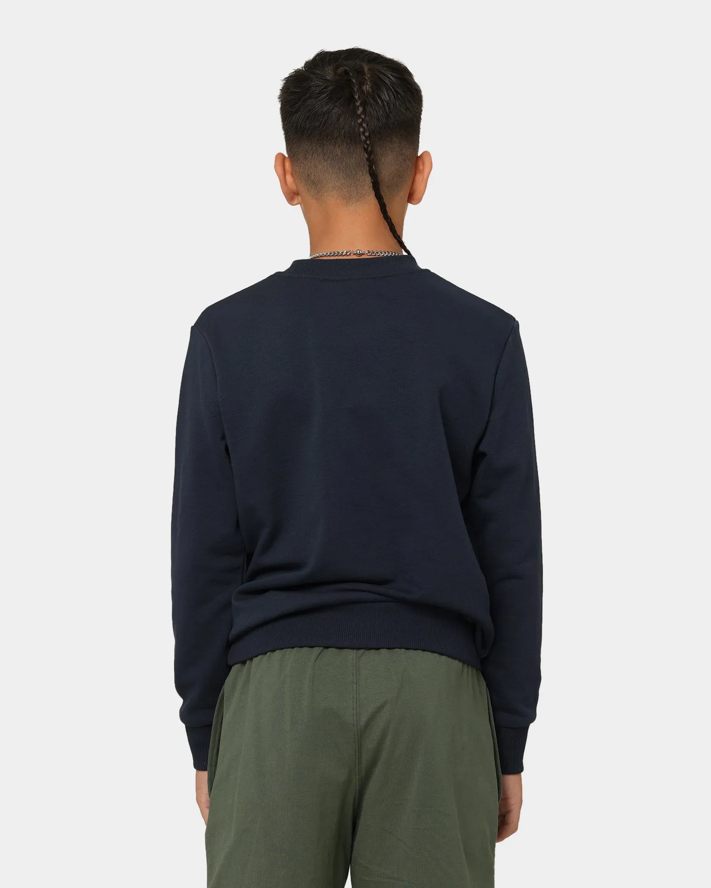 Champion Kids' French Terry C Logo Crewneck Navy