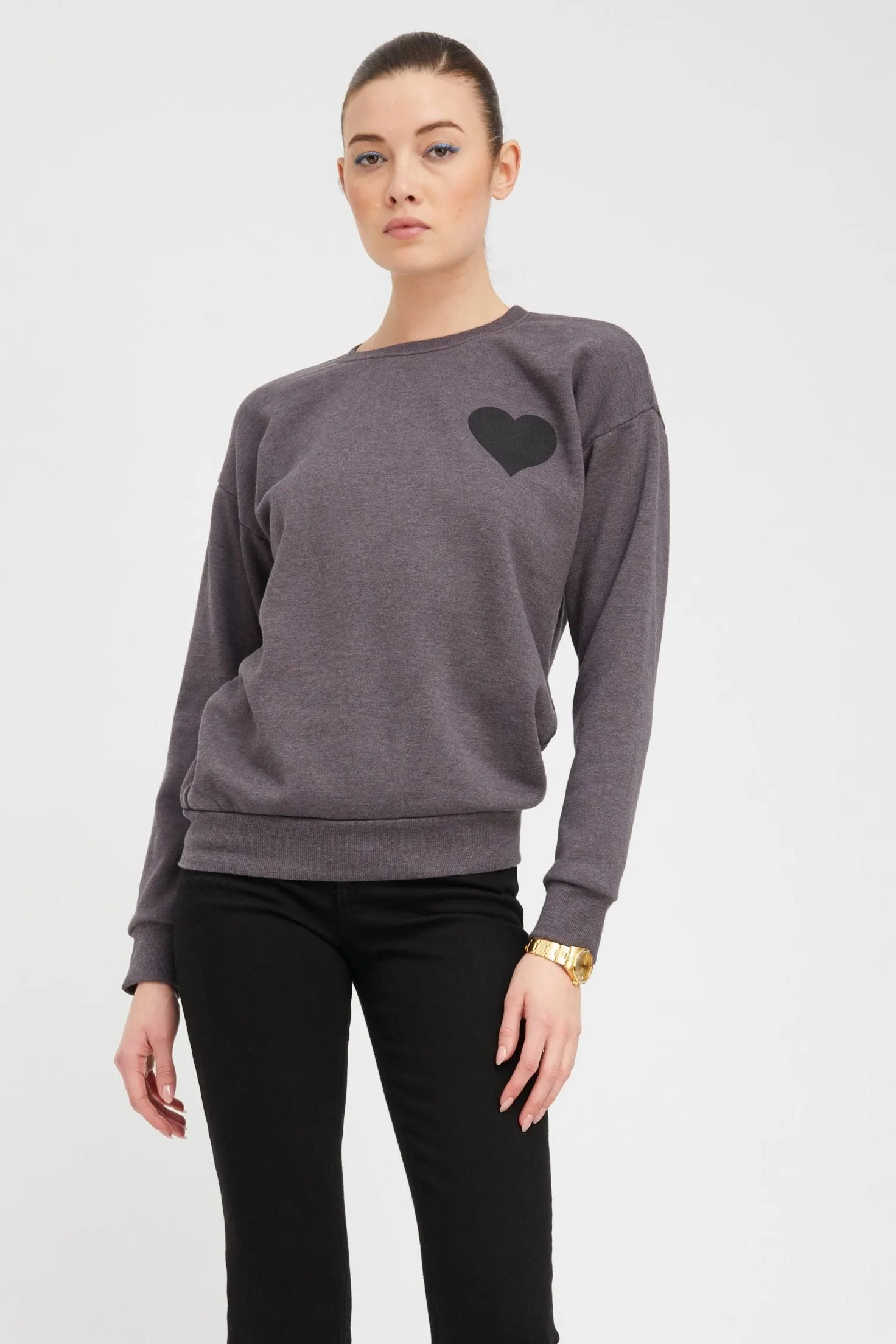 Charcoal Heart Sweatshirt