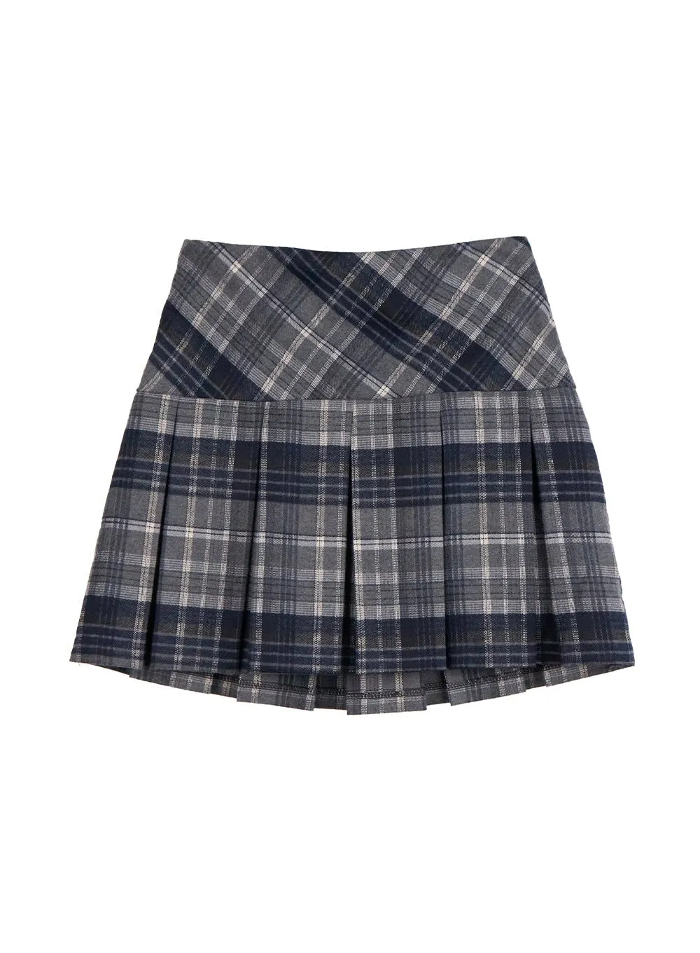 Checkered Pleated Mini Skirt IN427