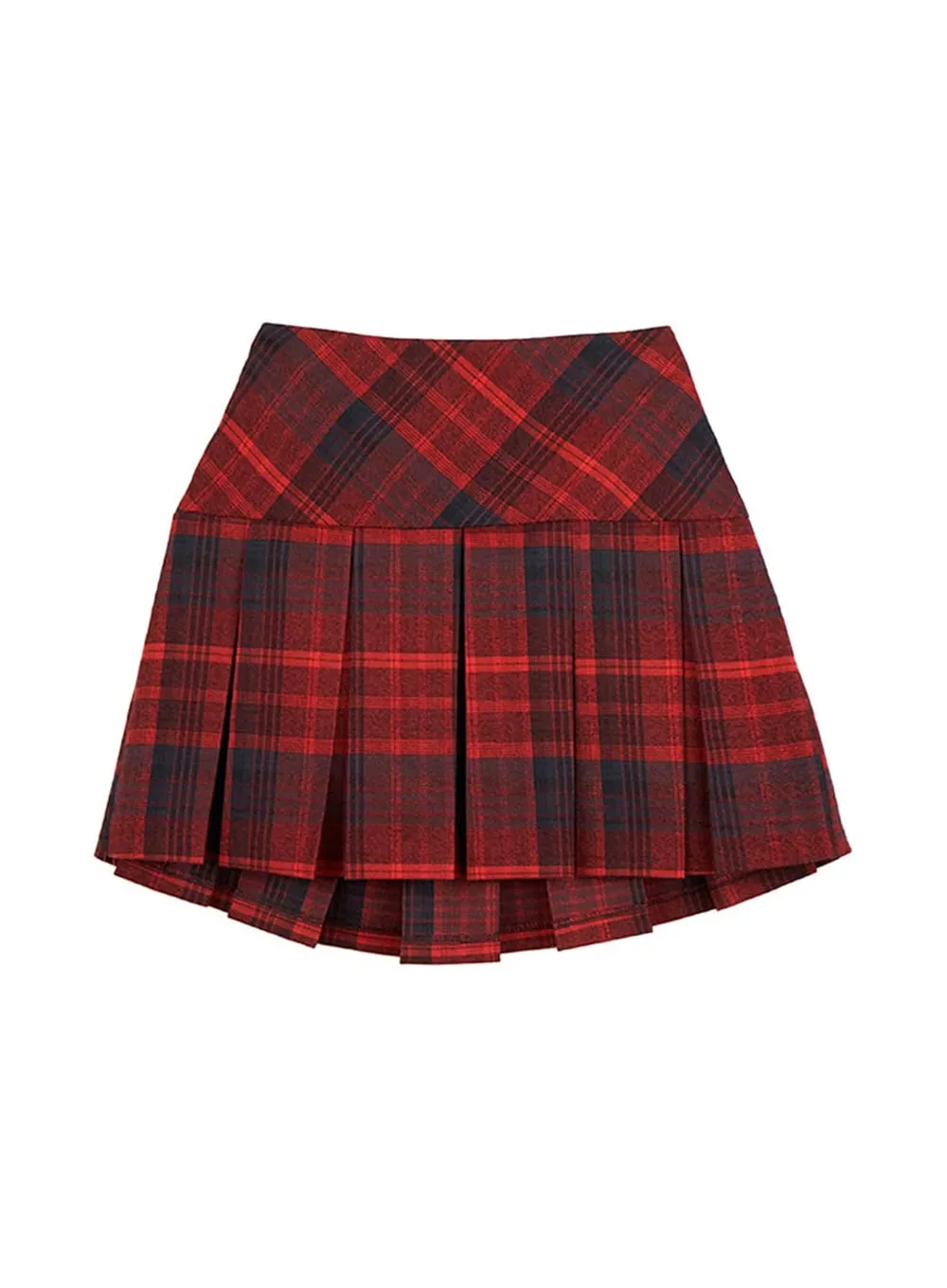 Checkered Pleated Mini Skirt IN427