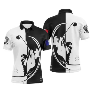 Chiptshirts - Polo De Golf, Cadeau Original Pour Fans De Golf, Polo de Sport Homme et Femme, Golfeur, Golfeuse, Drapeau France, Logo de Golf - CTS26052236