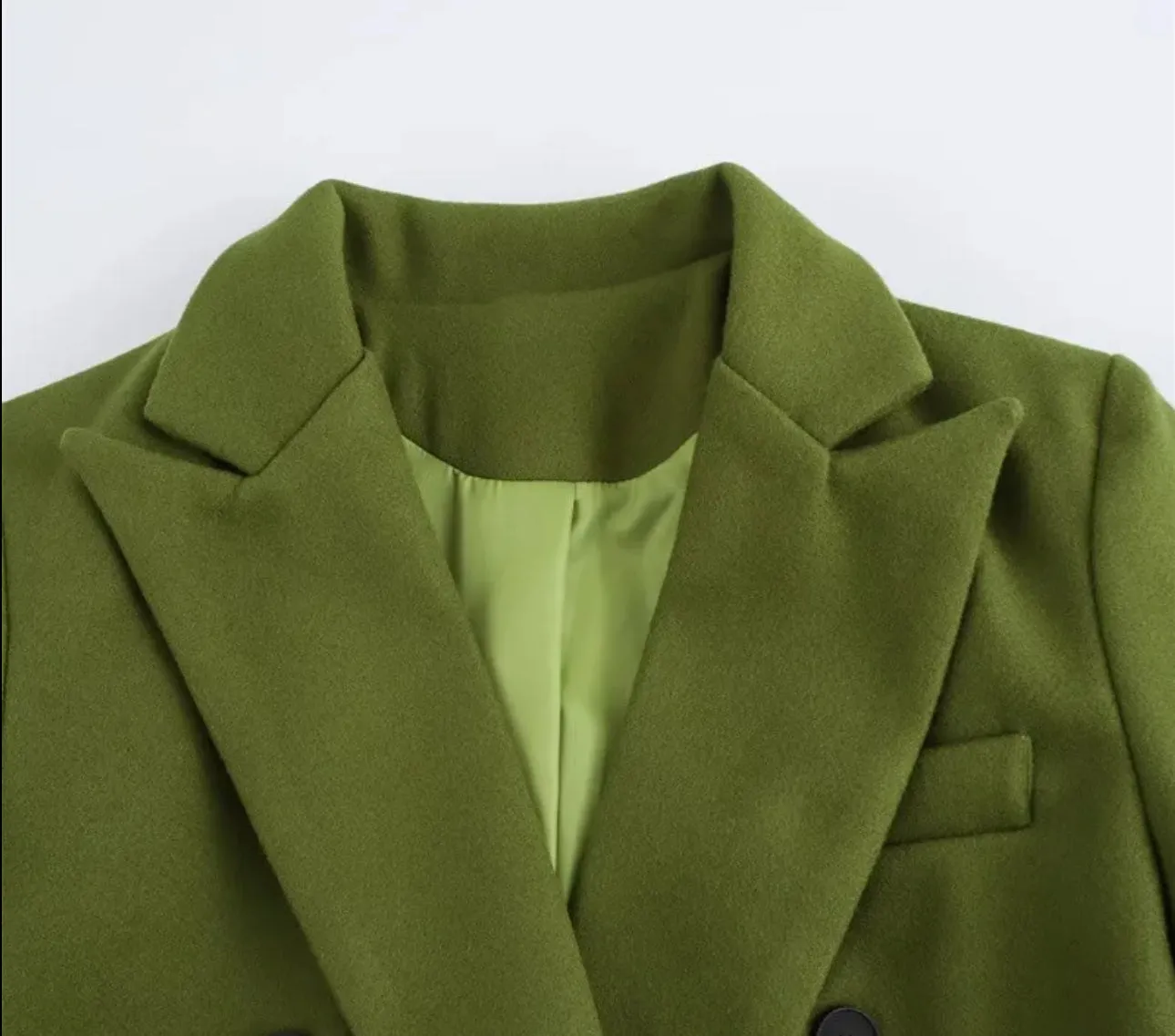 Classic Olive Double-Breasted Overcoat