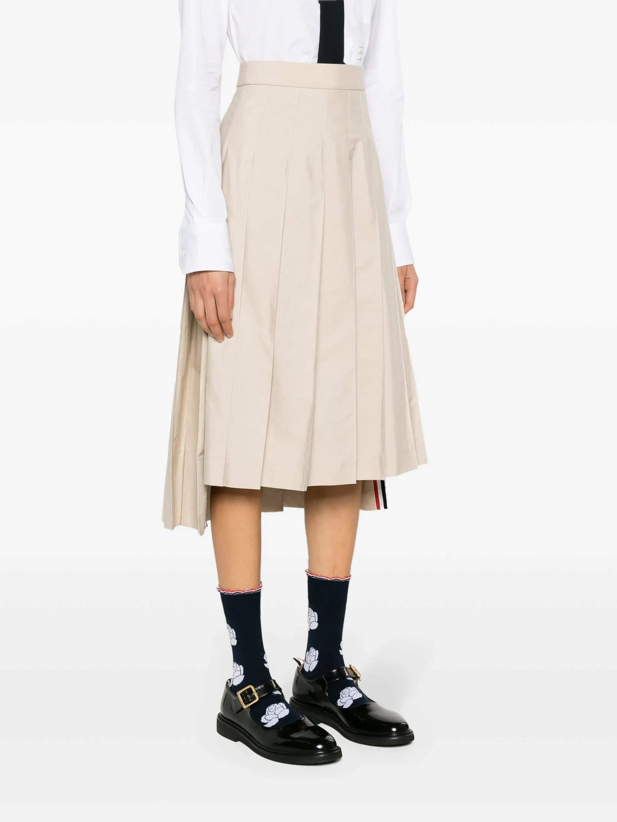 Classic Typewriter Midi Pleated Skirt