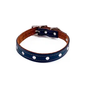 Colima Classic Combo Studded Leather Dog Collar