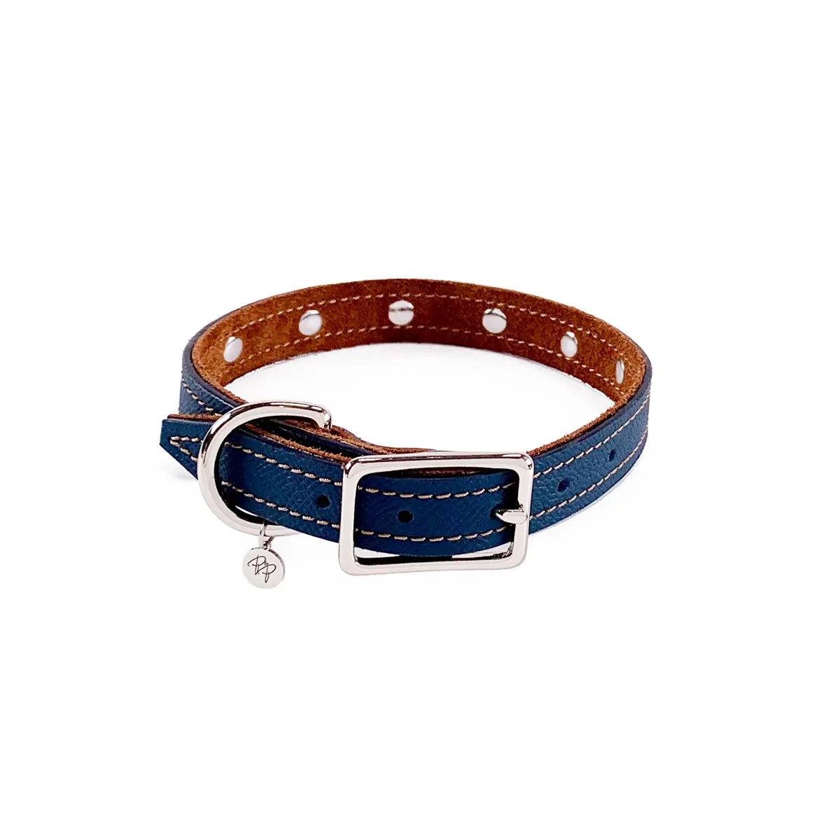 Colima Classic Combo Studded Leather Dog Collar