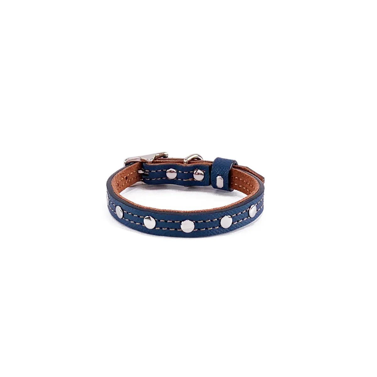 Colima Classic Combo Studded Leather Dog Collar