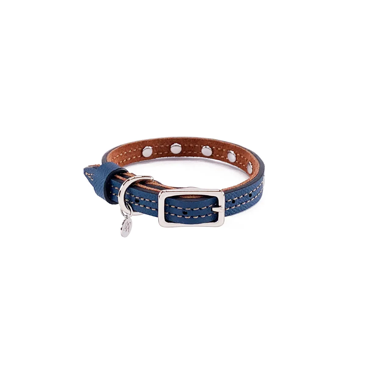 Colima Classic Combo Studded Leather Dog Collar