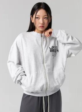 Collarless Zip-Up Sweatshirt CG329