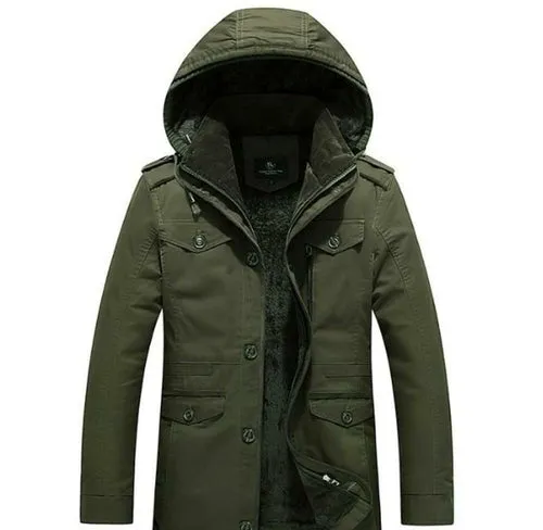 Commander Hooded Military Coat