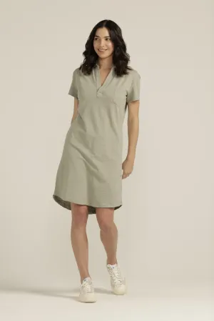 Cotton Polo Dress Sage