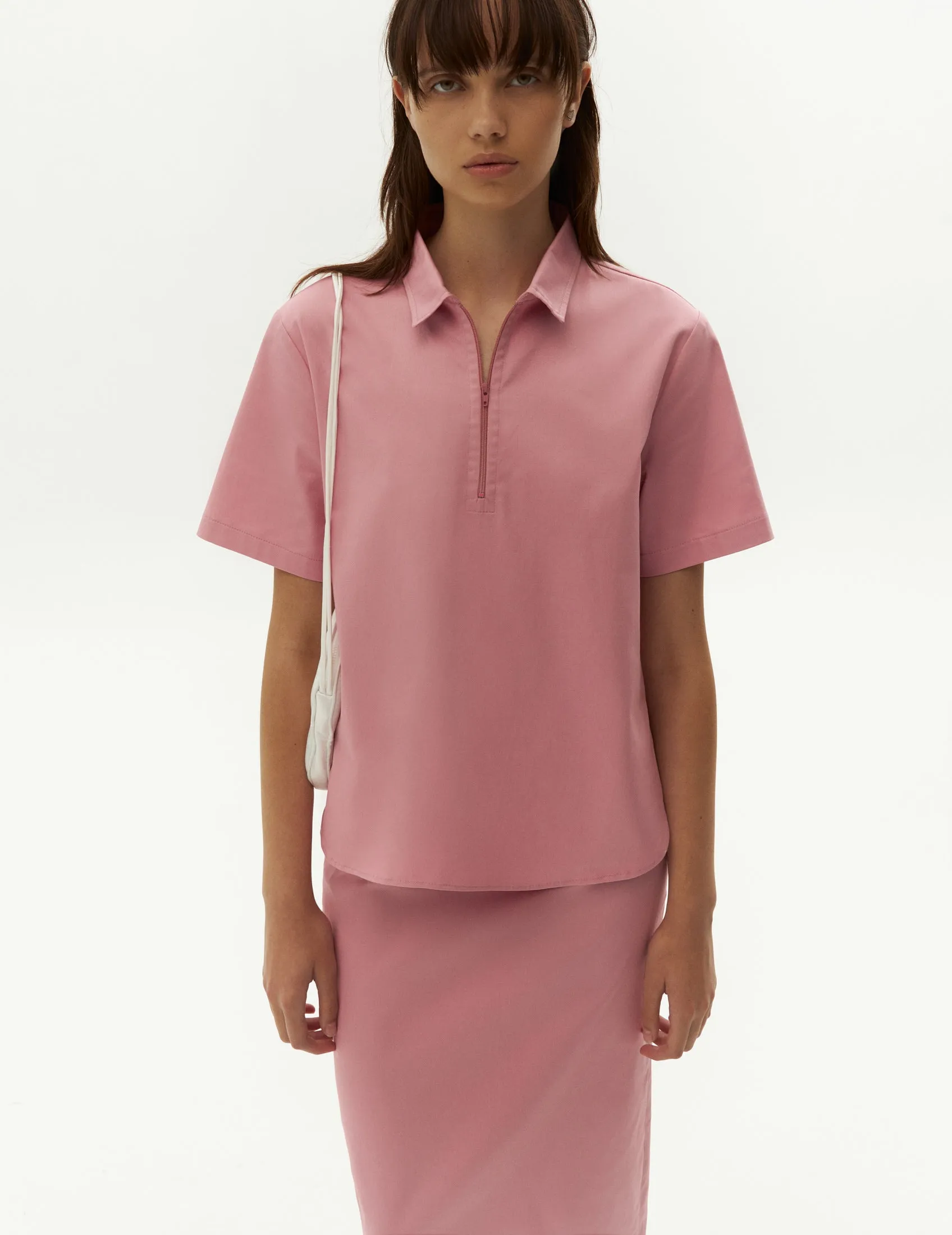 Cotton Polo — Dusty Pink