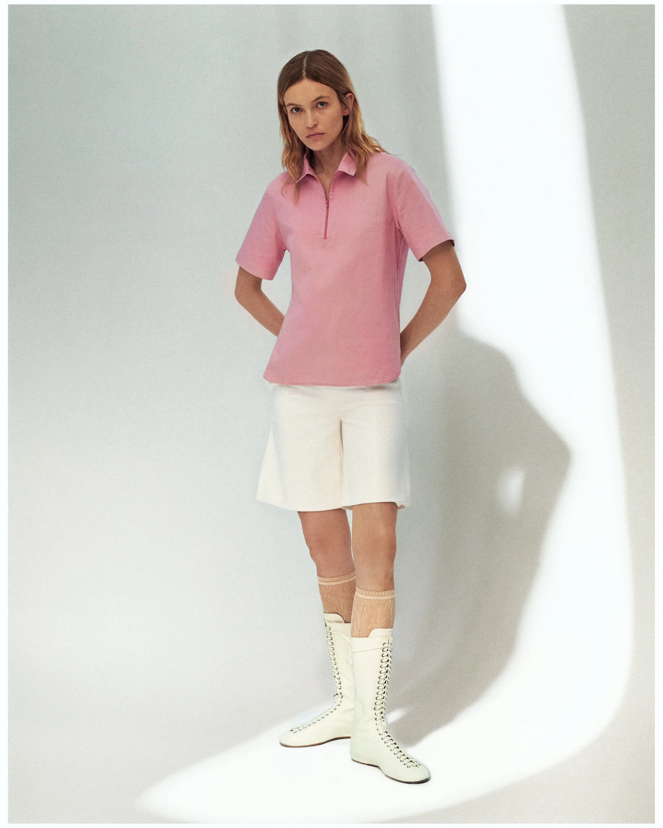 Cotton Polo — Dusty Pink