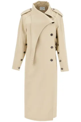 Courreges long trench coat with asymmetrical closure