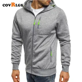 Covrlge Spring Men&#39;s Jackets Hooded Coats Casual Zipper Sweatshirts Male Tracksuit Fashion Jacket Mens Clothing Outerwear MWW148