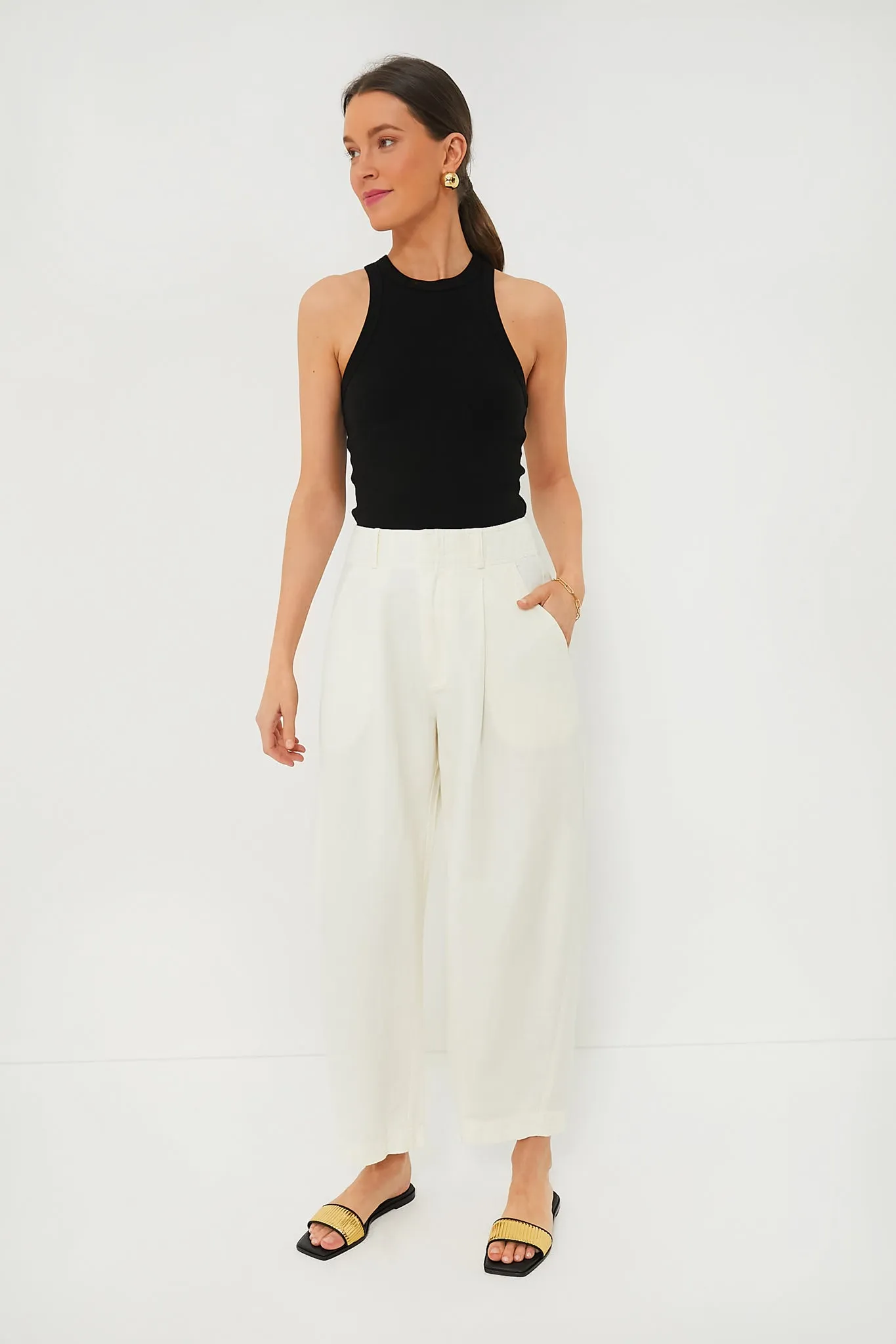 Cream Bari Cropped Trouser