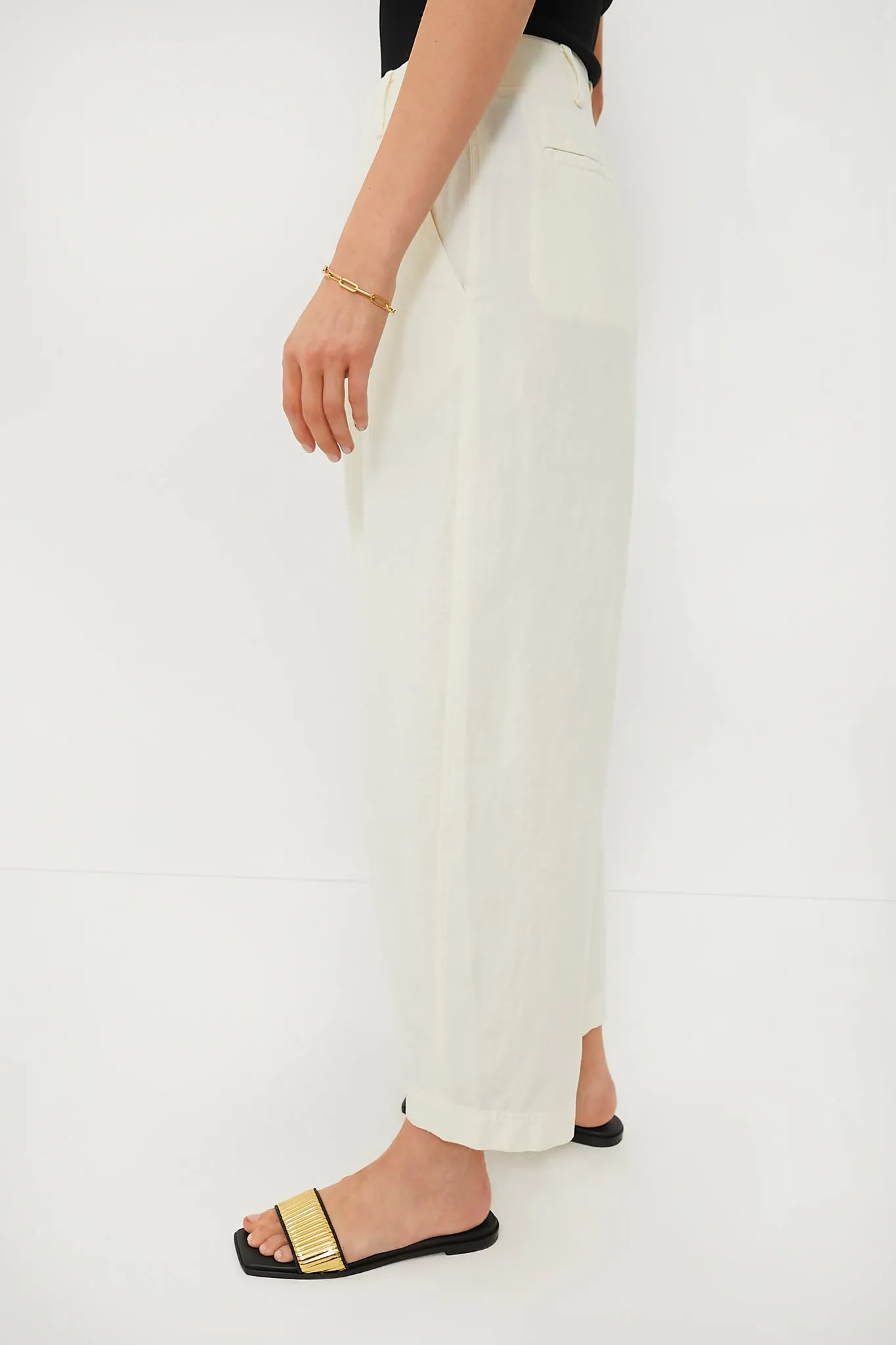 Cream Bari Cropped Trouser