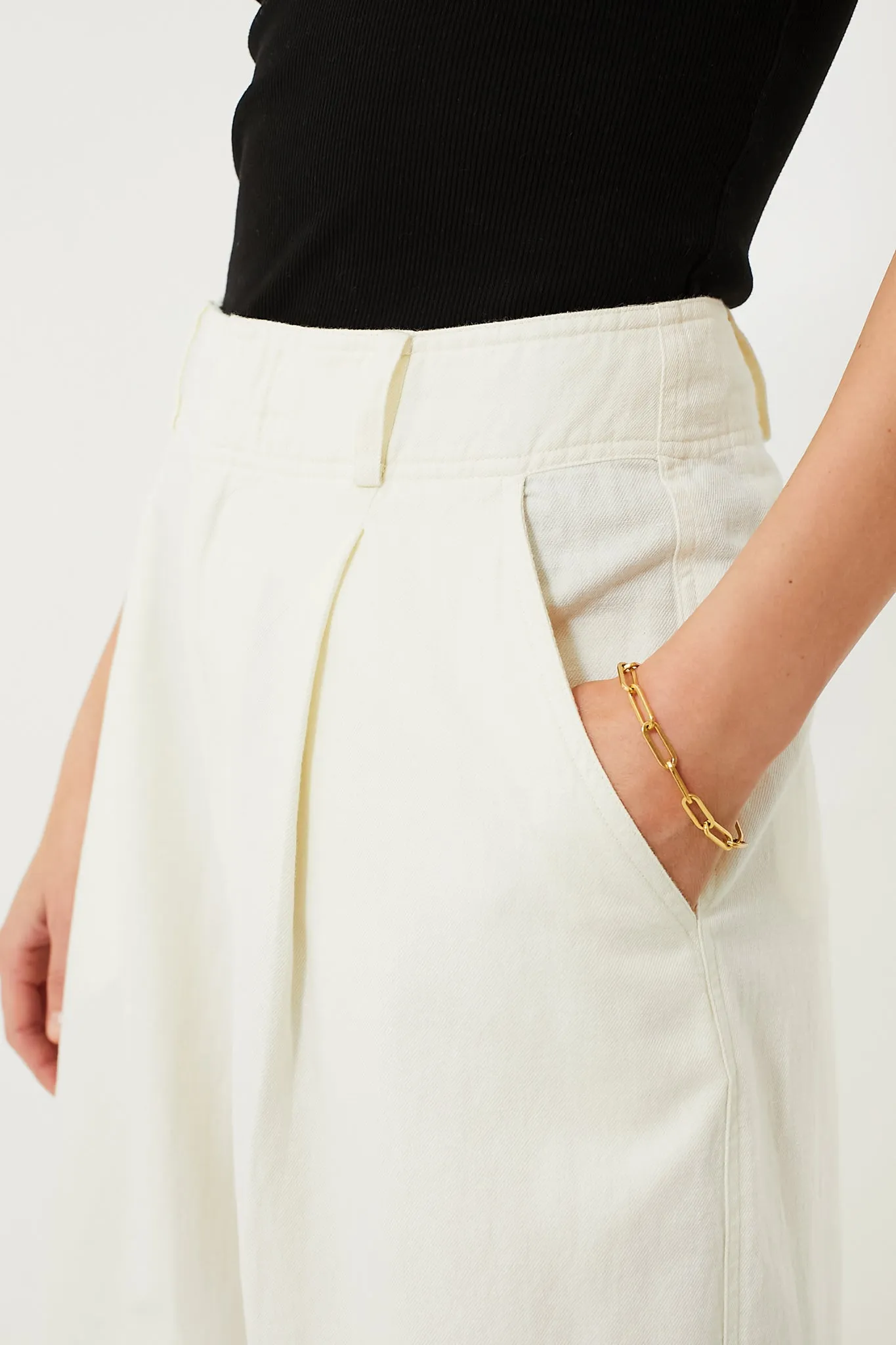 Cream Bari Cropped Trouser