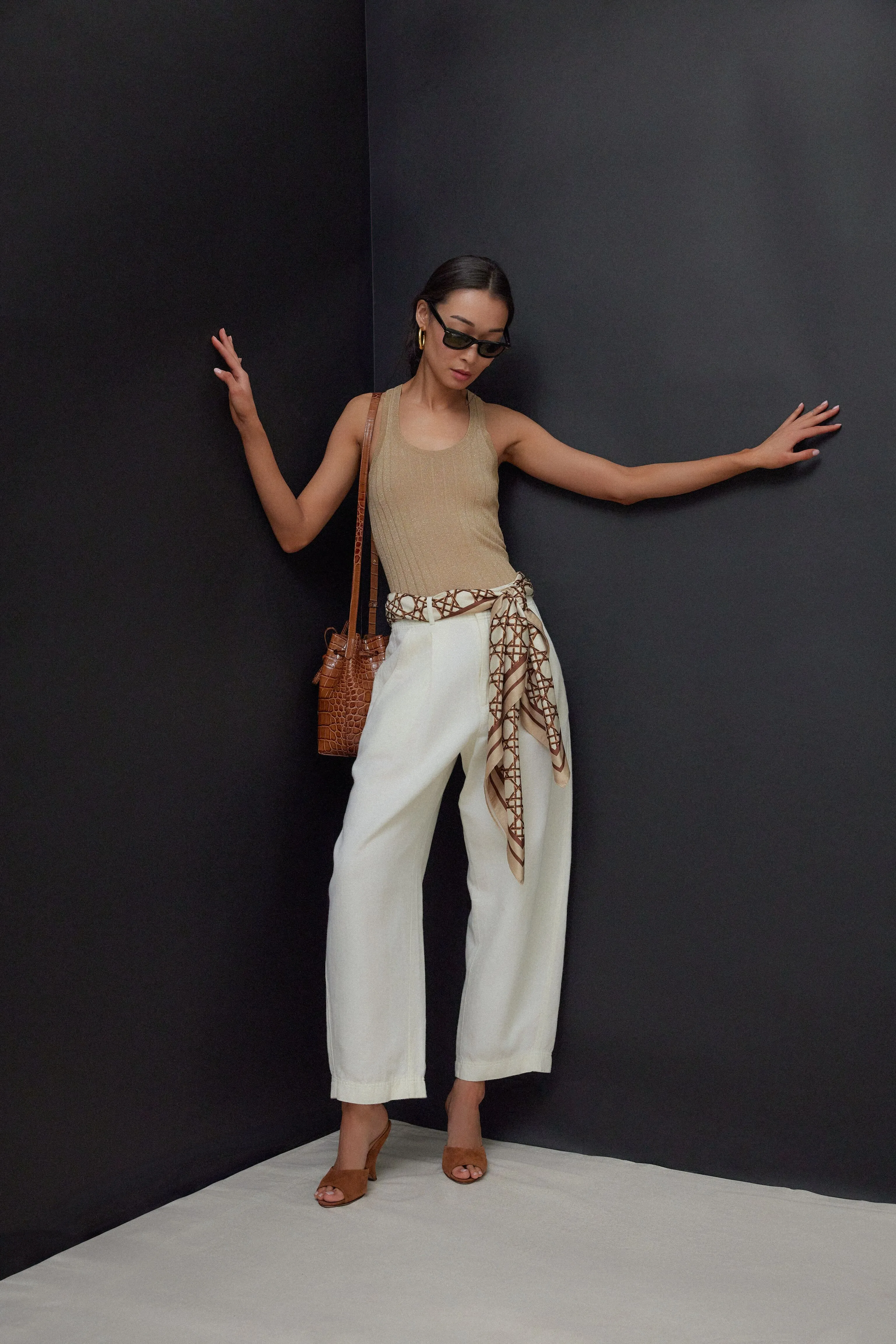 Cream Bari Cropped Trouser