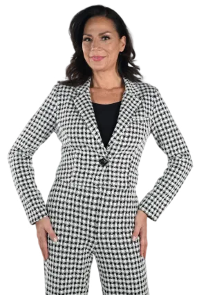 Cropped Houndstooth Jacket