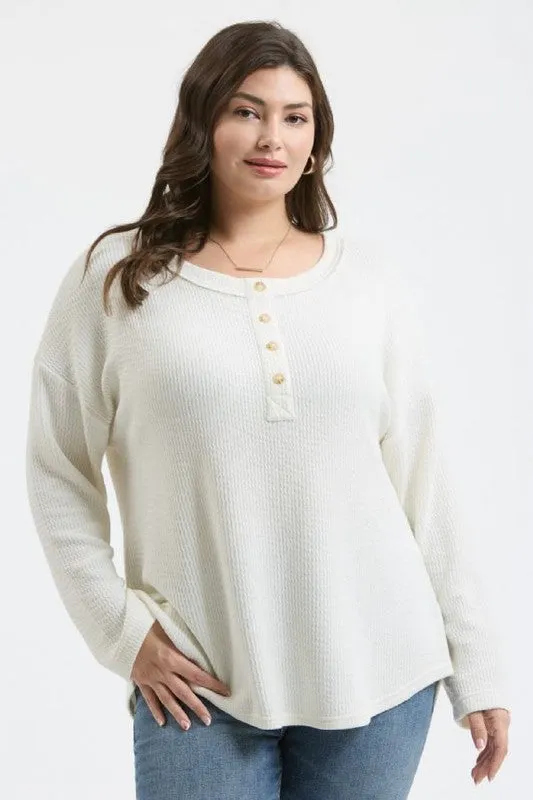 Curvy Elsie Waffle Knit Top