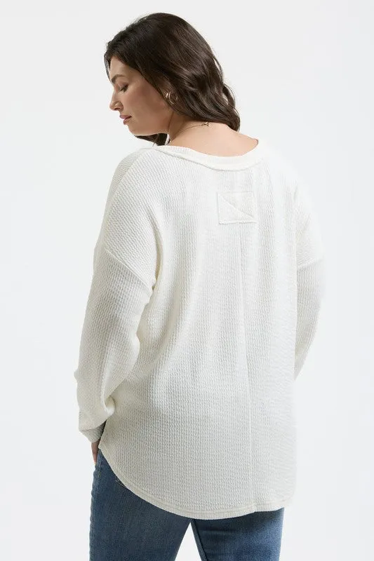 Curvy Elsie Waffle Knit Top