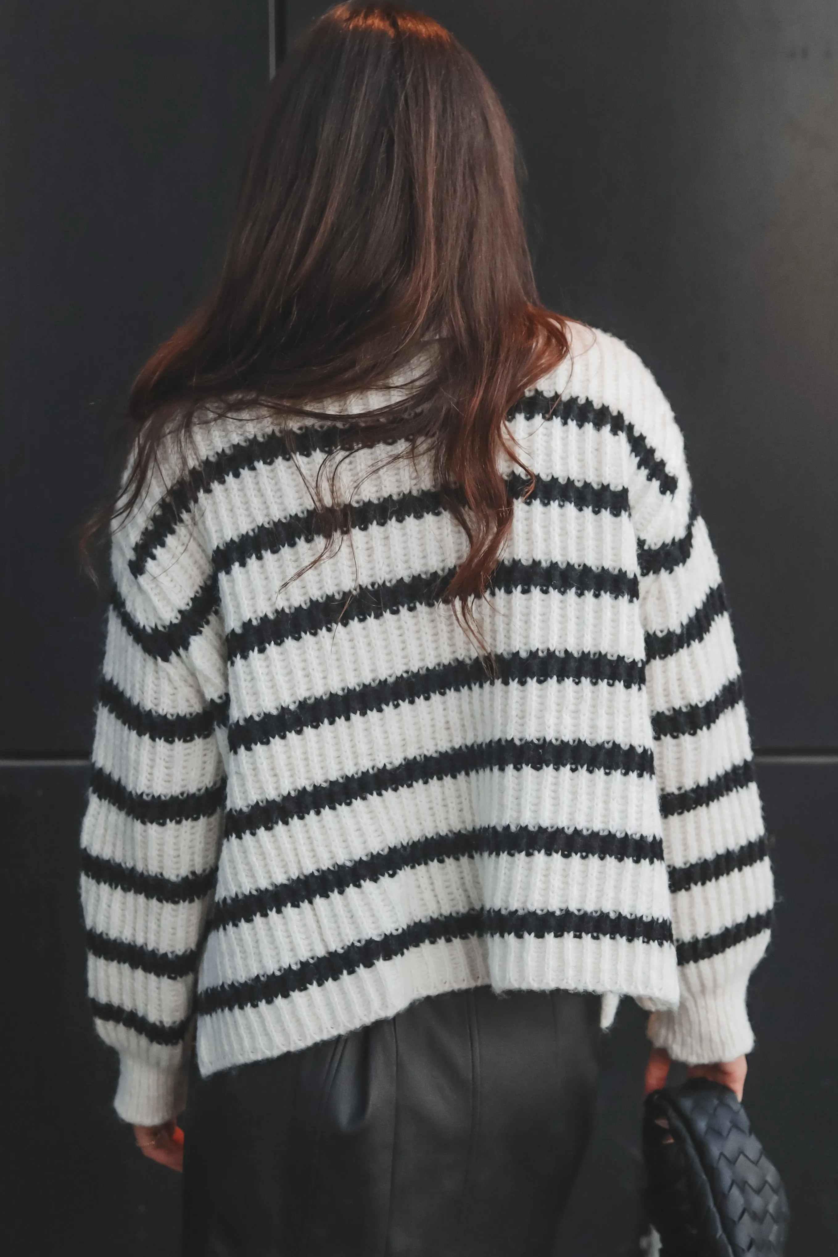 DEAL SADIE & SAGE Aki Turtle Neck Striped Sweater