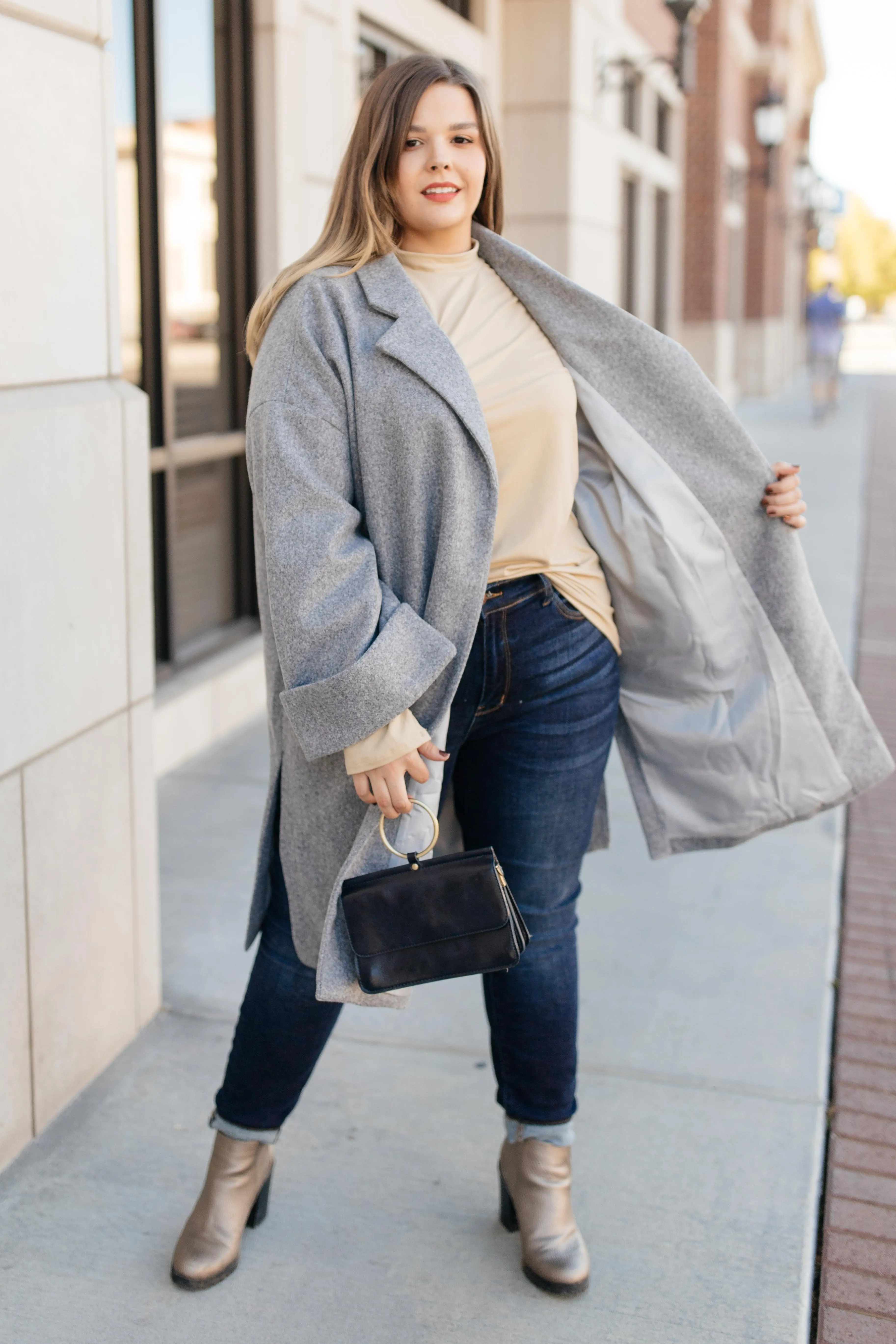 Deconstructed Oversized Trench Coat in Stone Gray