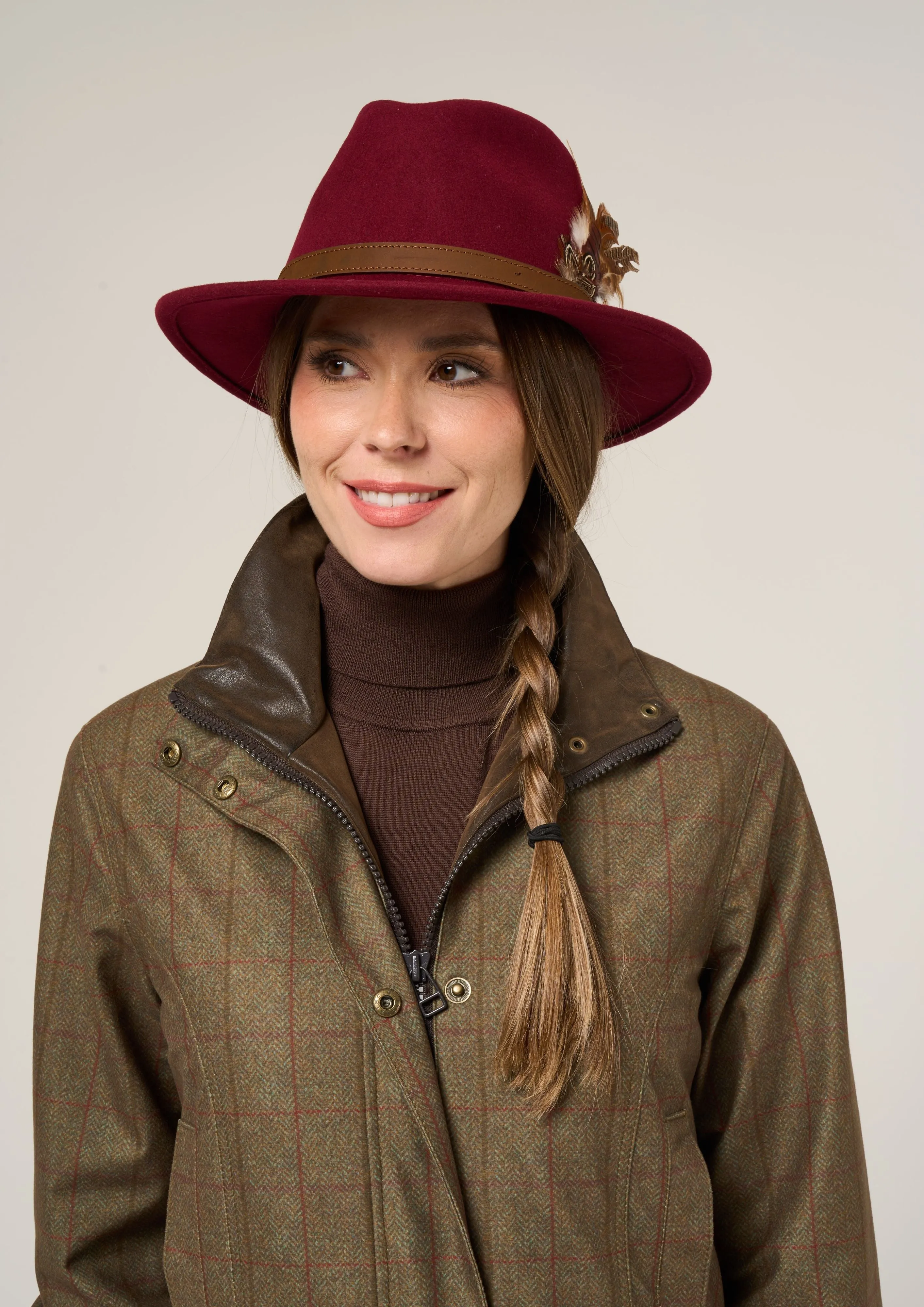 Didsmere Ladies Technical Tweed Coat In Pine - Regular Fit