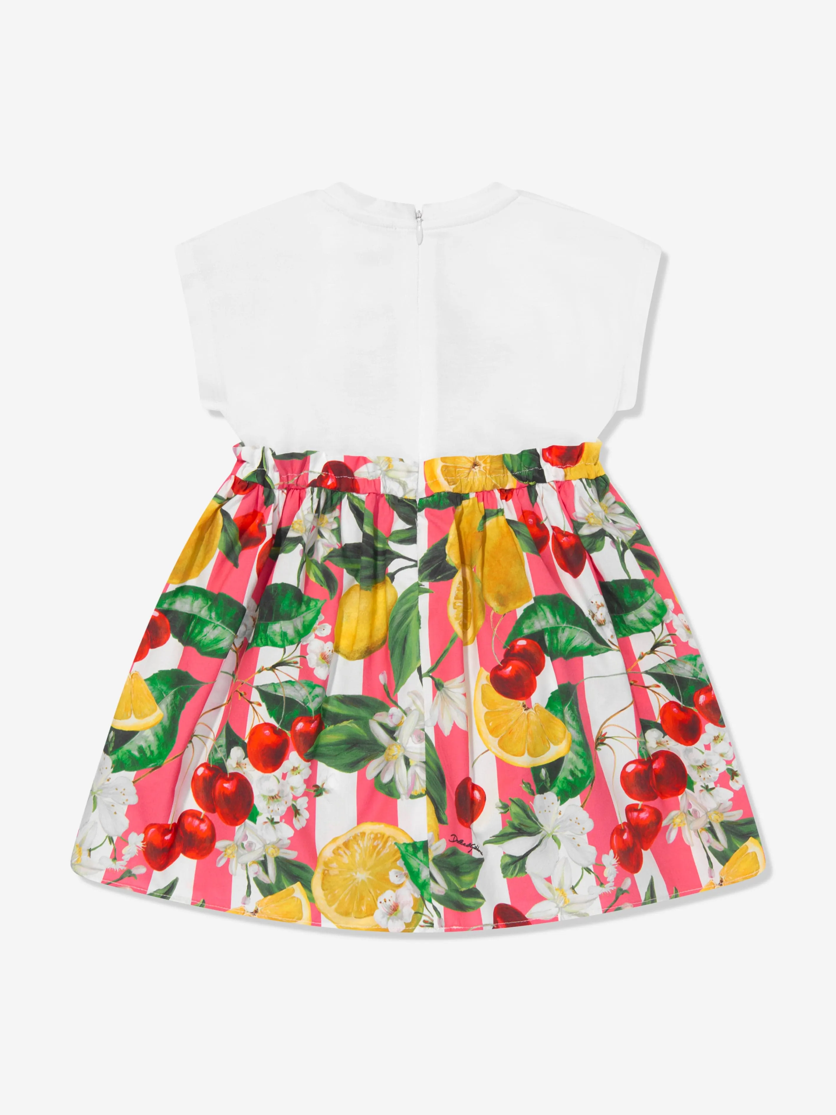 Dolce & Gabbana Baby Girls Fruit Print Dress in White